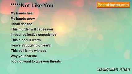 Sadiqullah Khan - Not Like You