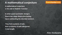 Alex Nodopaka - A mathematical conjecture