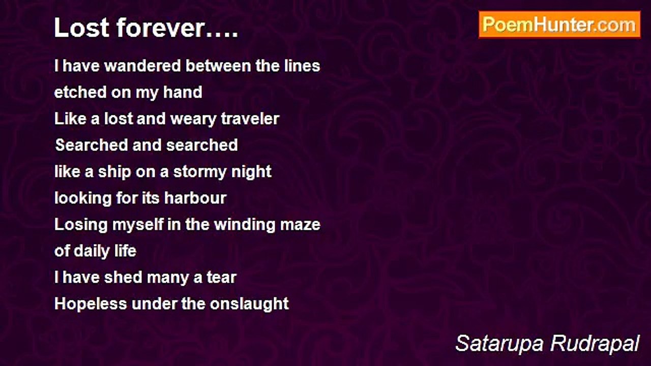 Satarupa Rudrapal - Lost forever….