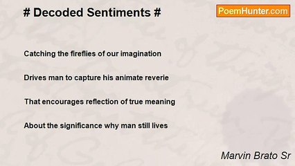 Marvin Brato Sr - # Decoded Sentiments #