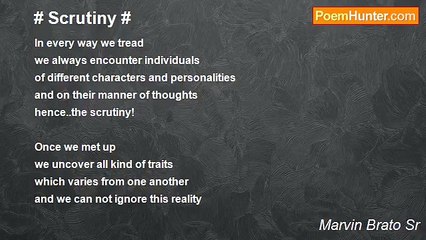 Marvin Brato Sr - # Scrutiny #