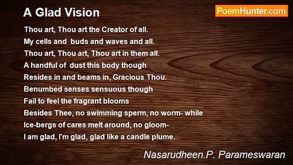 Nasarudheen.P. Parameswaran - A Glad Vision