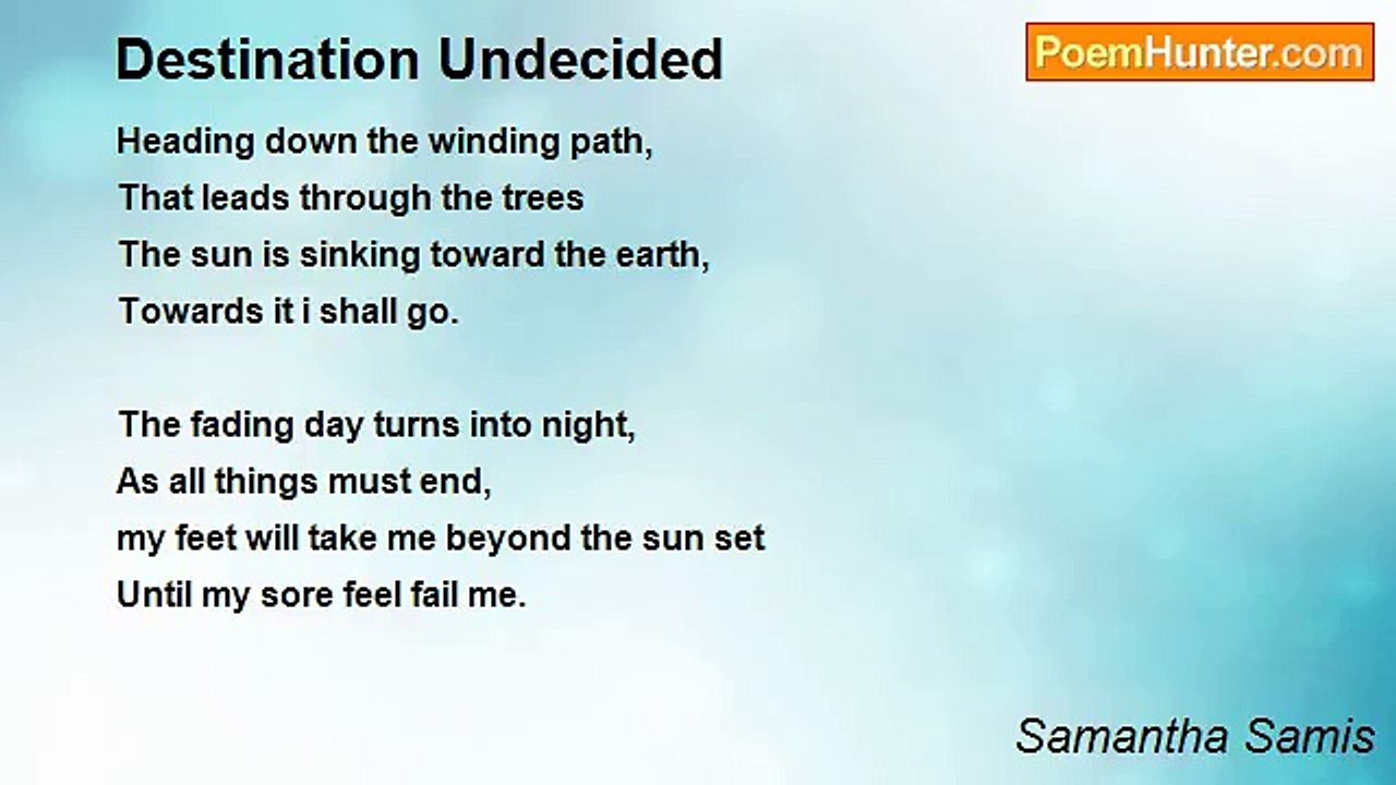 Samantha Samis - Destination Undecided