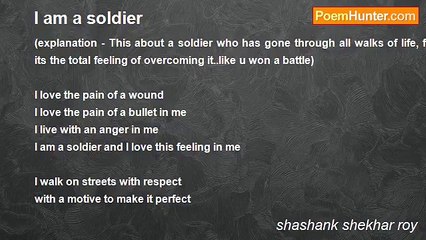 shashank shekhar roy - I am a soldier