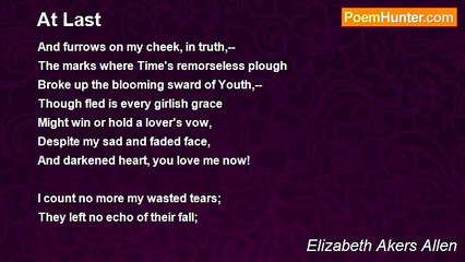 Elizabeth Akers Allen - At Last