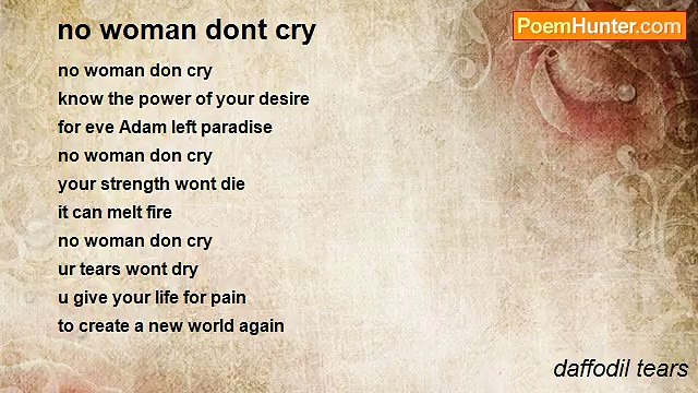 daffodil tears - no woman dont cry
