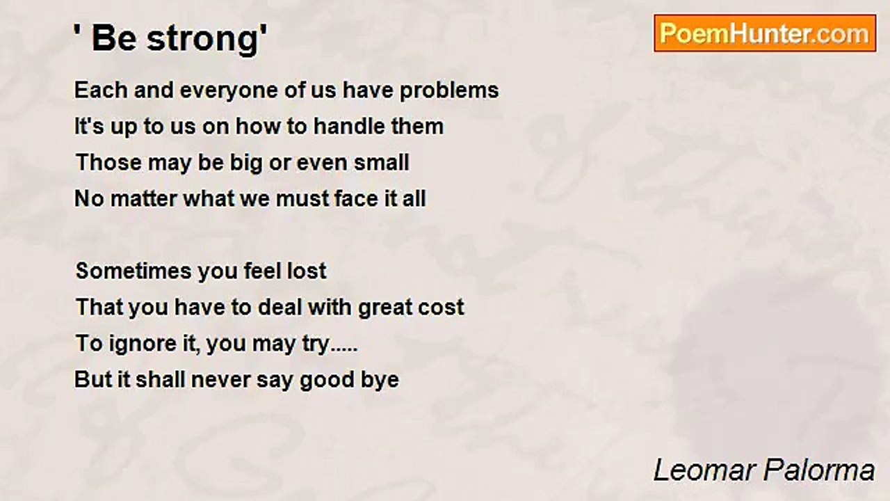Leomar Palorma - ' Be strong'