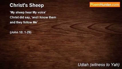 Udiah (witness to Yah) - Christ's Sheep