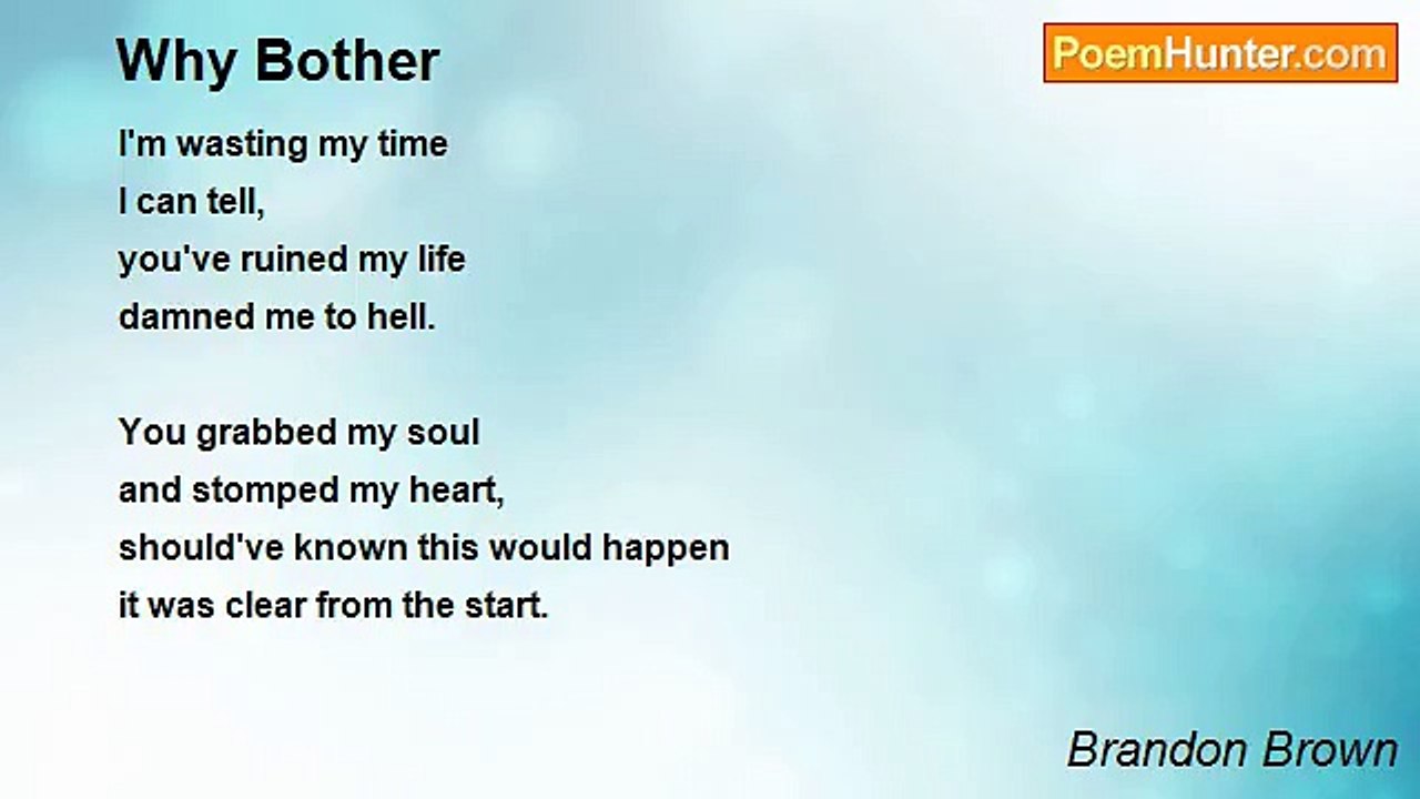 Brandon Brown - Why Bother