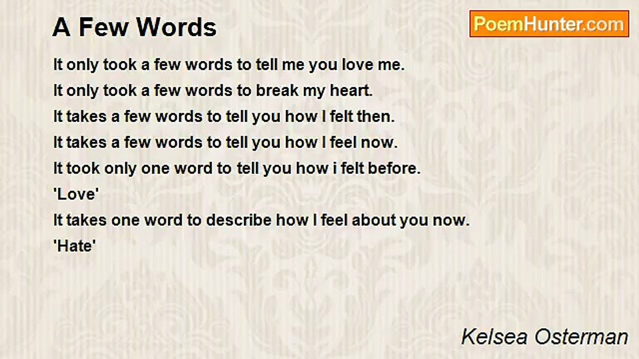 Kelsea Osterman - A Few Words