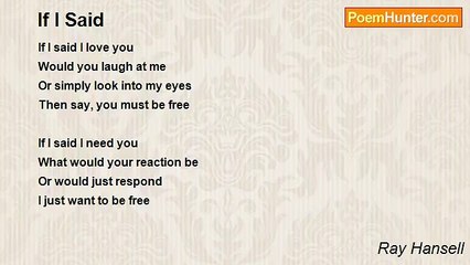 Ray Hansell - If I Said