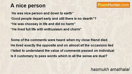 hasmukh amathalal - A nice person