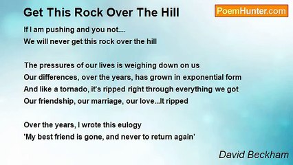 David Beckham - Get This Rock Over The Hill
