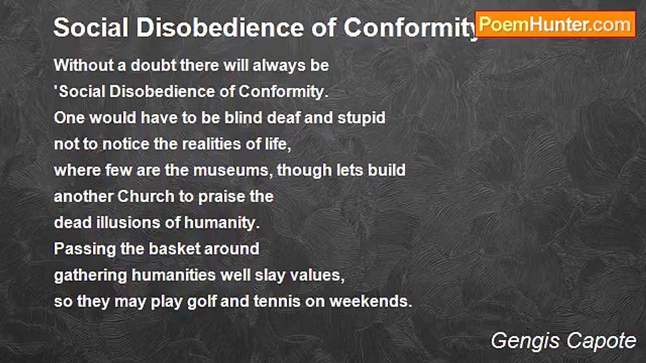 Gengis Capote - Social Disobedience of Conformity