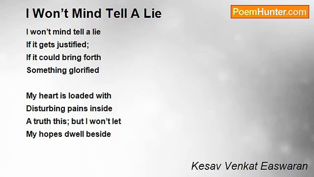 Kesav Venkat Easwaran - I Won’t Mind Tell A Lie