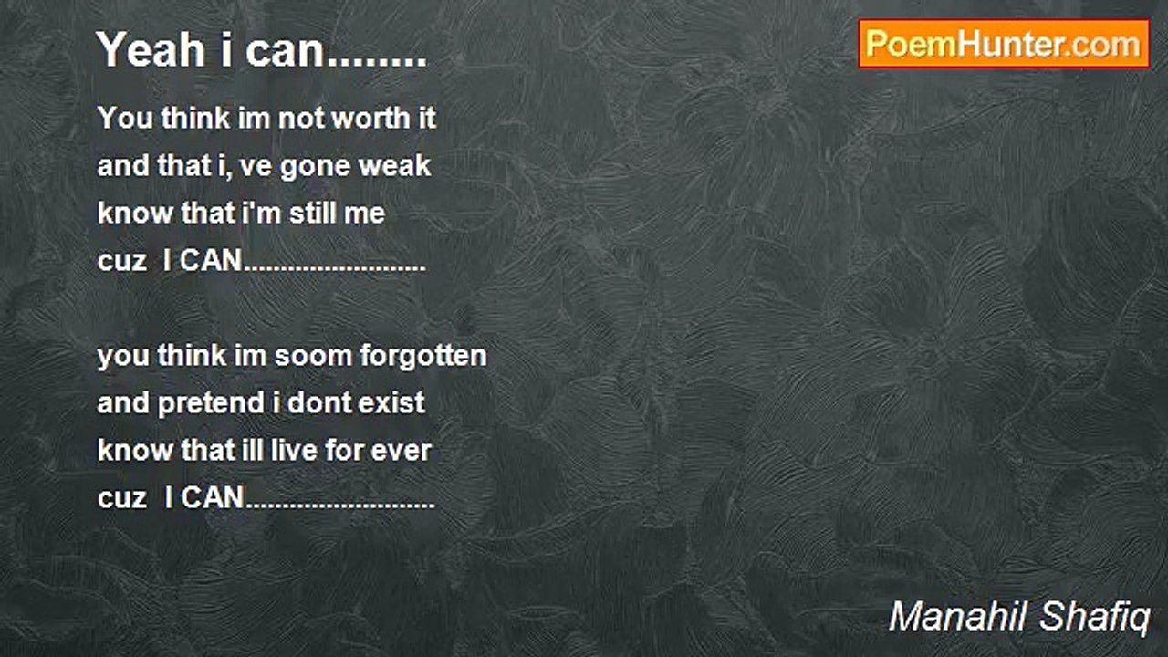 Manahil Shafiq - Yeah i can........