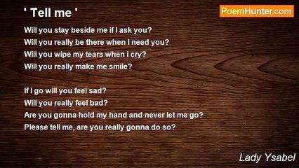 Lady Ysabel - ' Tell me '