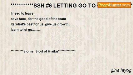 gina layog - ***********SSH #6 LETTING GO TO GREW*********