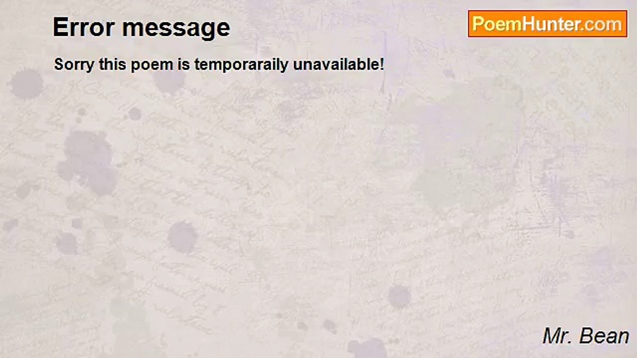 Mr. Bean - Error message