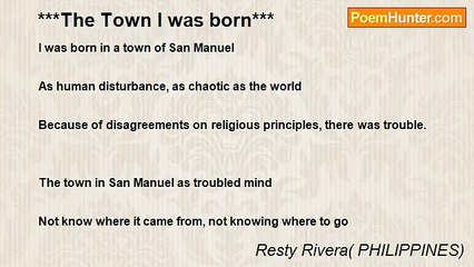 Resty Rivera( PHILIPPINES) - ***The Town I was born***