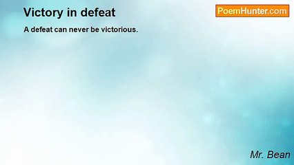 Mr. Bean - Victory in defeat