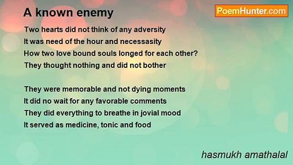 hasmukh amathalal - A known enemy