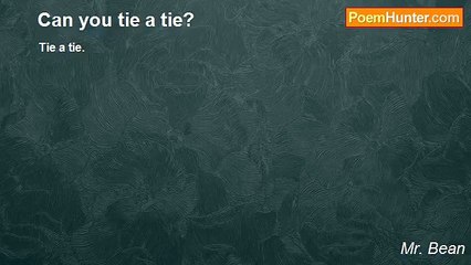 Mr. Bean - Can you tie a tie?