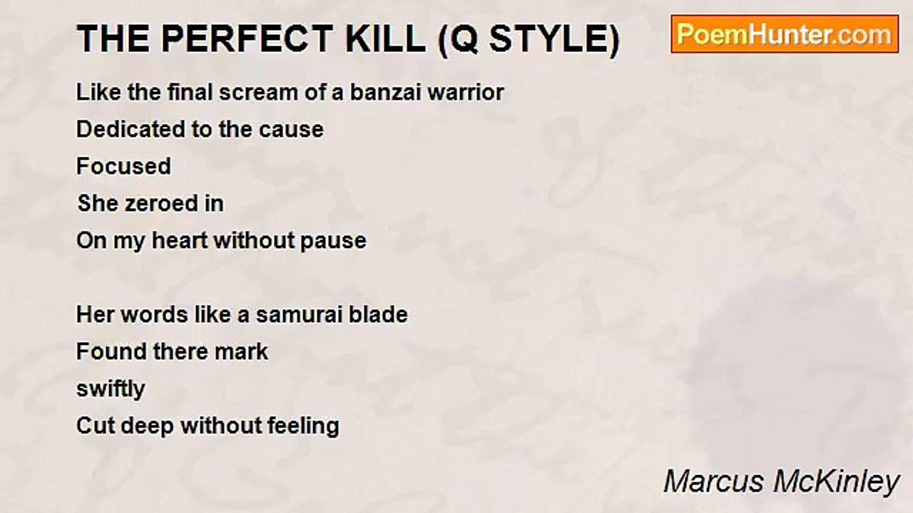 Marcus McKinley - THE PERFECT KILL (Q STYLE)