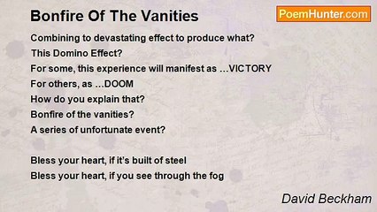 David Beckham - Bonfire Of The Vanities