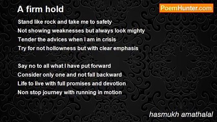 hasmukh amathalal - A firm hold