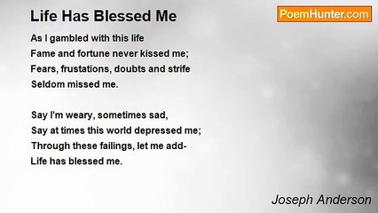 Joseph Anderson - Life Has Blessed Me