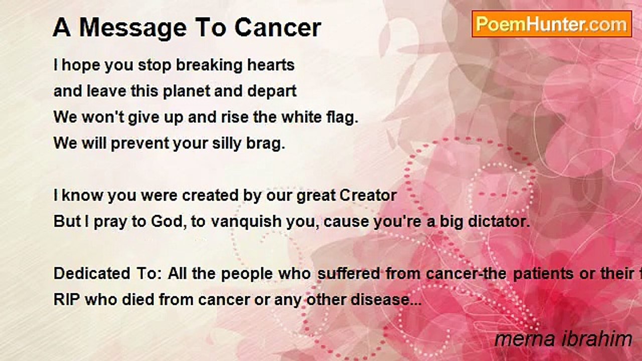 merna ibrahim - A Message To Cancer