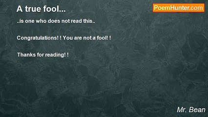 Mr. Bean - A true fool...