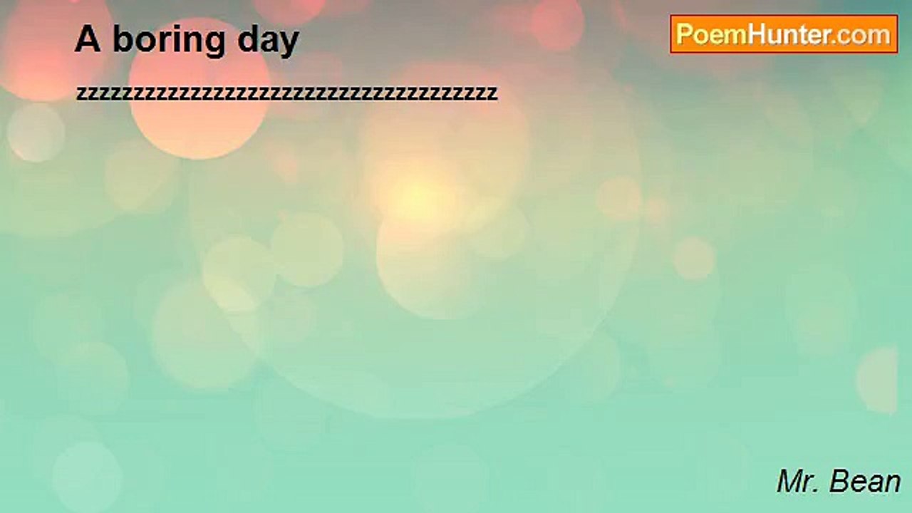 Mr. Bean - A boring day