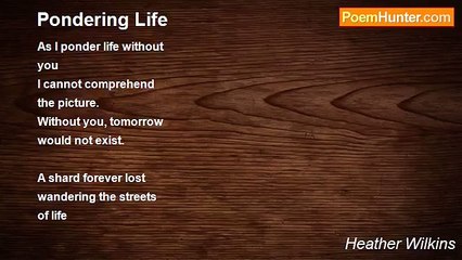 Heather Wilkins - Pondering Life