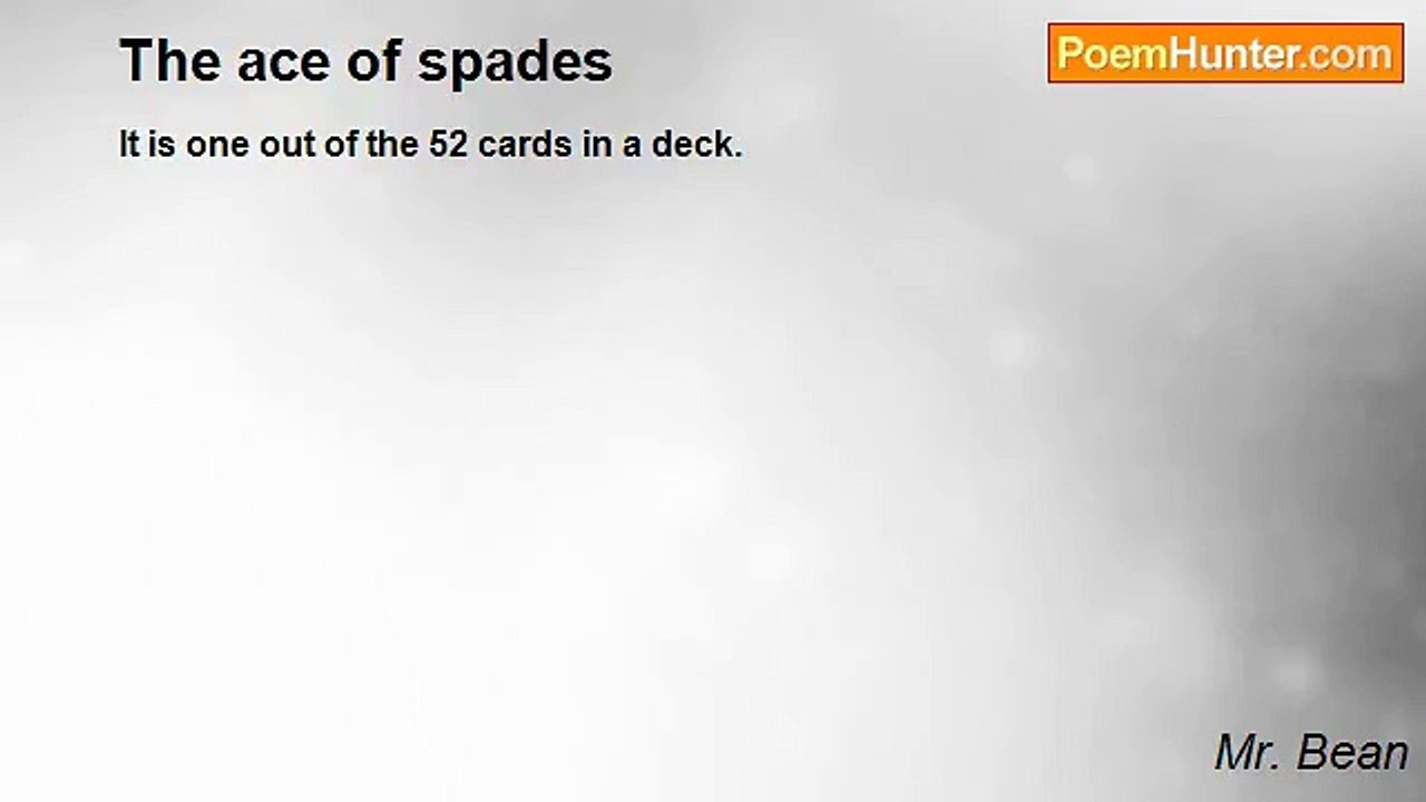 Mr. Bean - The ace of spades