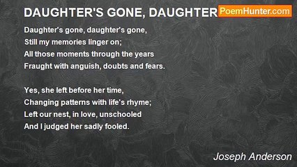 Joseph Anderson - DAUGHTER'S GONE, DAUGHTER'S GONE