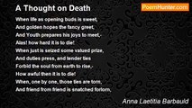 Anna Laetitia Barbauld - A Thought on Death