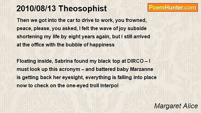 Margaret Alice - 2010/08/13 Theosophist