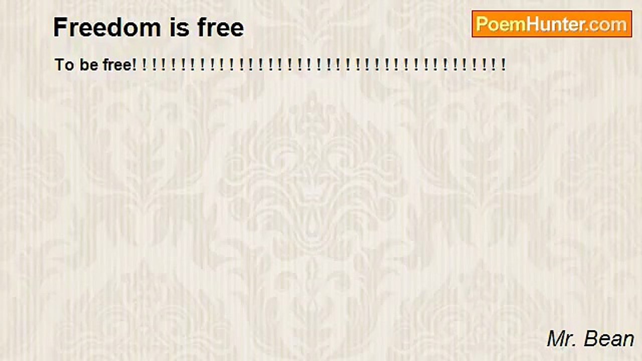 Mr. Bean - Freedom is free