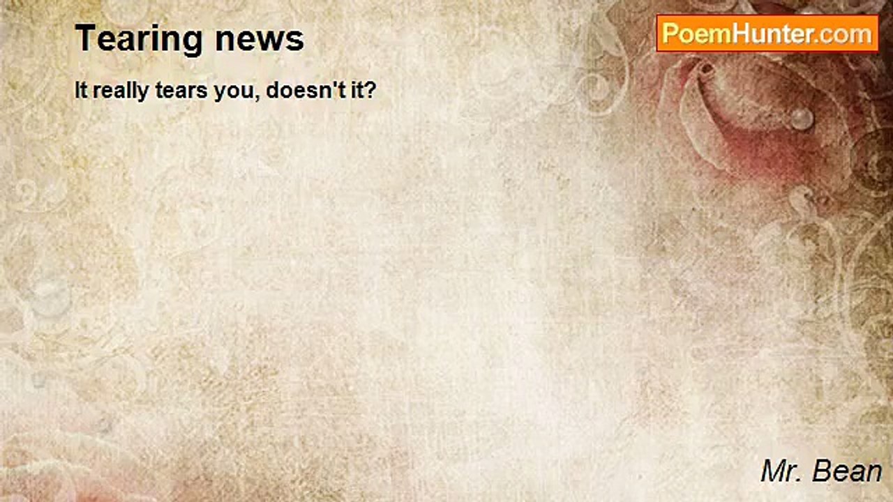 Mr. Bean - Tearing news