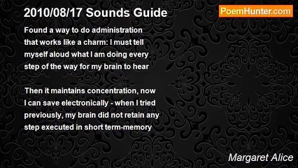 Margaret Alice - 2010/08/17 Sounds Guide