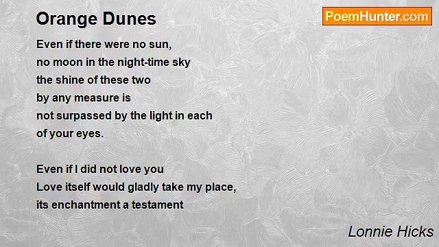 Lonnie Hicks - Orange Dunes