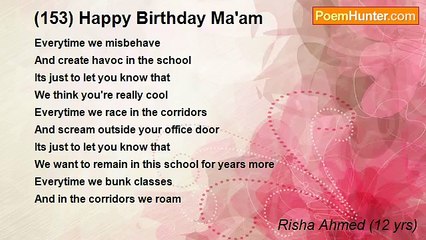 Risha Ahmed (12 yrs) - (153) Happy Birthday Ma'am