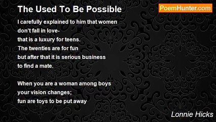 Lonnie Hicks - The Used To Be Possible