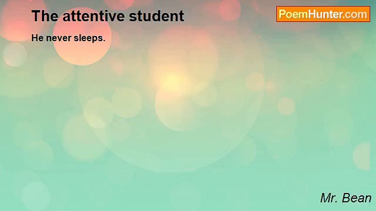 Mr. Bean - The attentive student