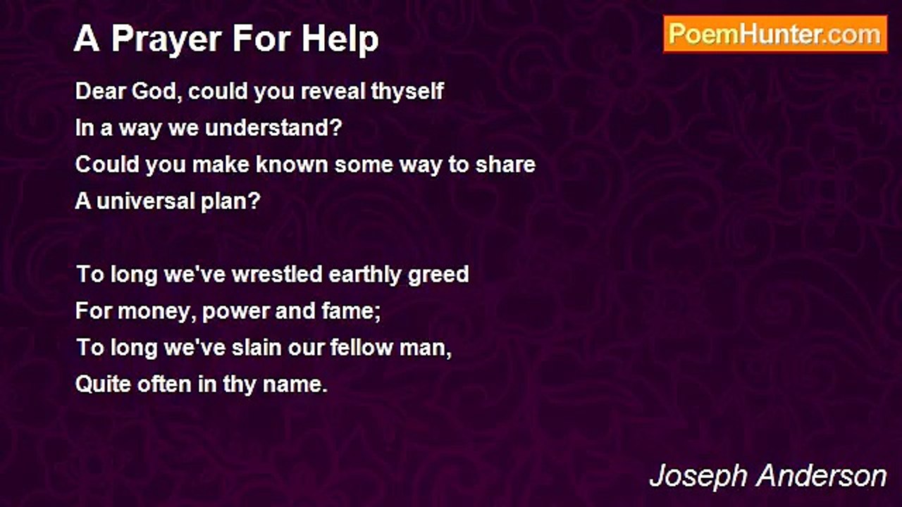 Joseph Anderson - A Prayer For Help