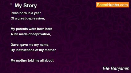 Efe Benjamin - '  My Story
