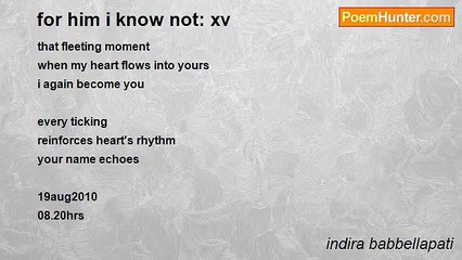 indira babbellapati - for him i know not: xv