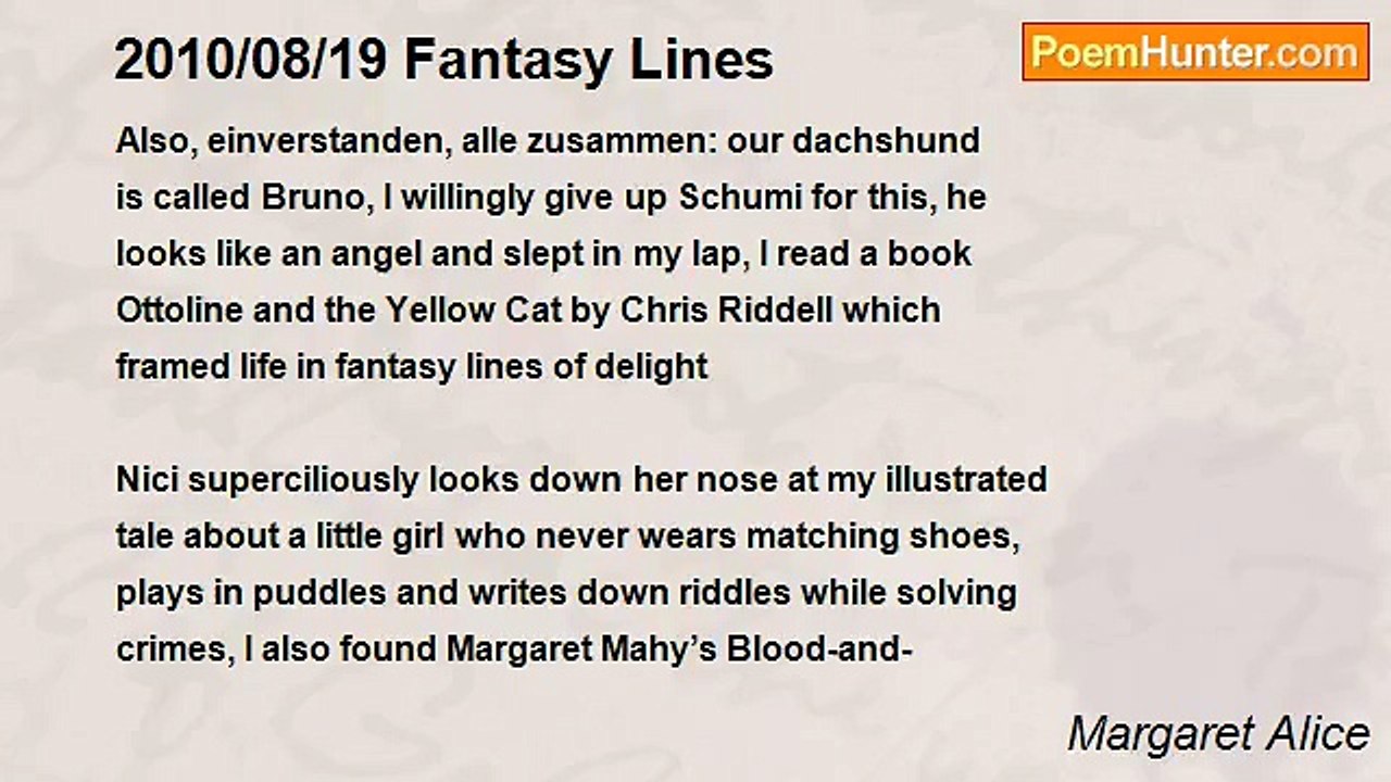 Margaret Alice - 2010/08/19 Fantasy Lines